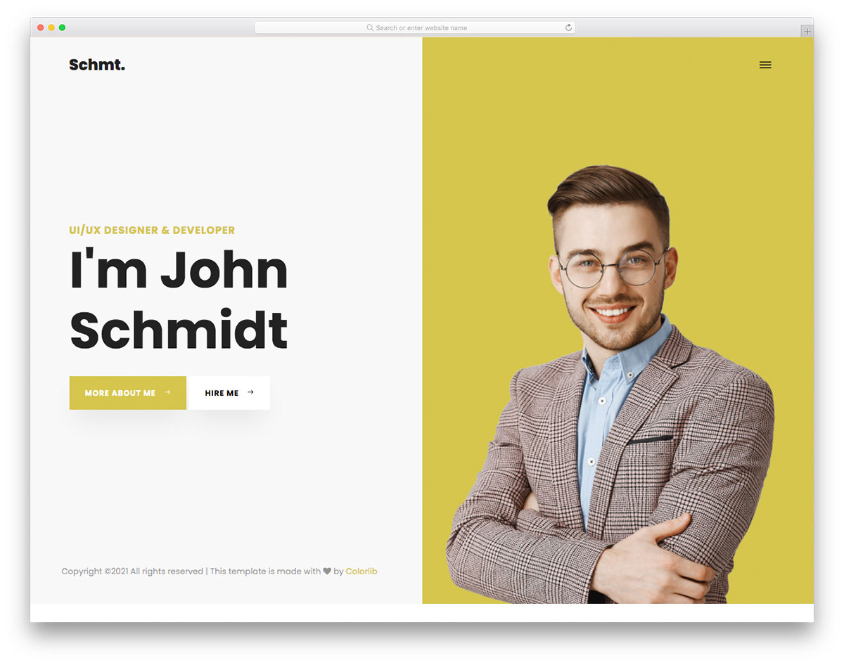 schmidt free bootstrap portfolio template