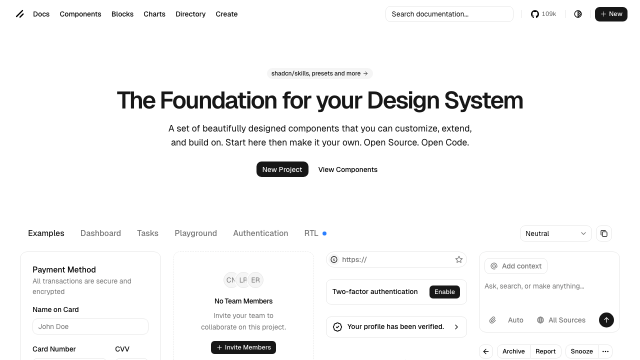 shadcn ui component library