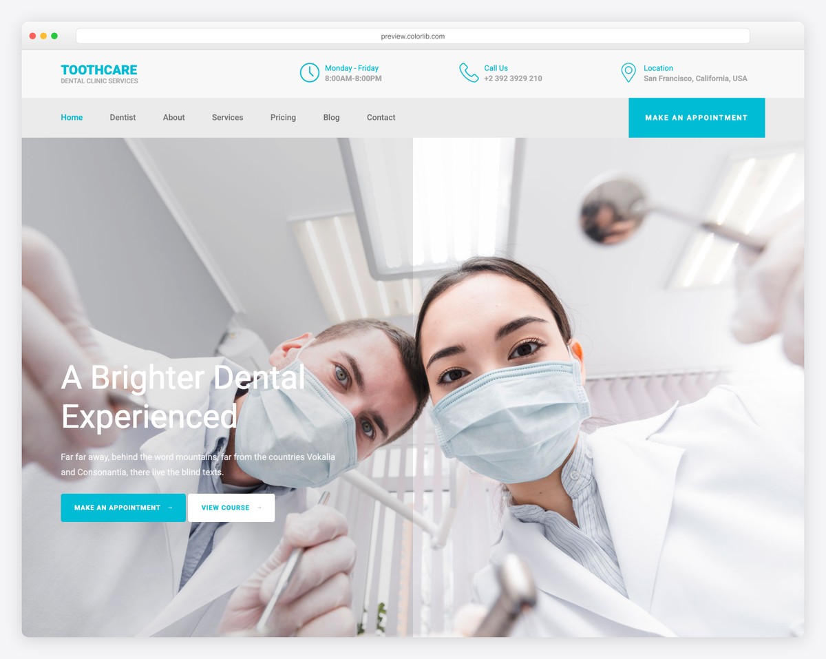 Toothcare free responsive template