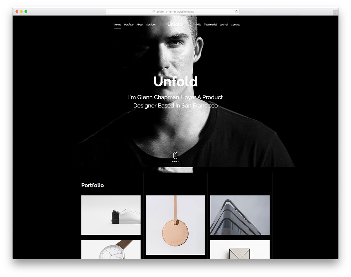 unfold free bootstrap portfolio template