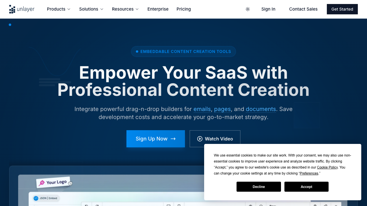 Unlayer - Drag and drop email editor React component