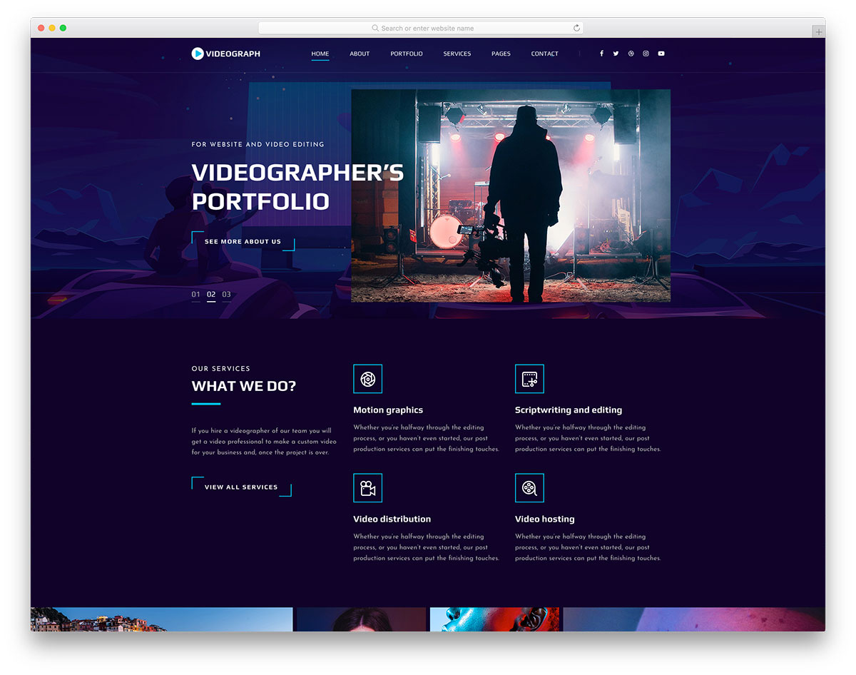 videograph free bootstrap video portfolio template