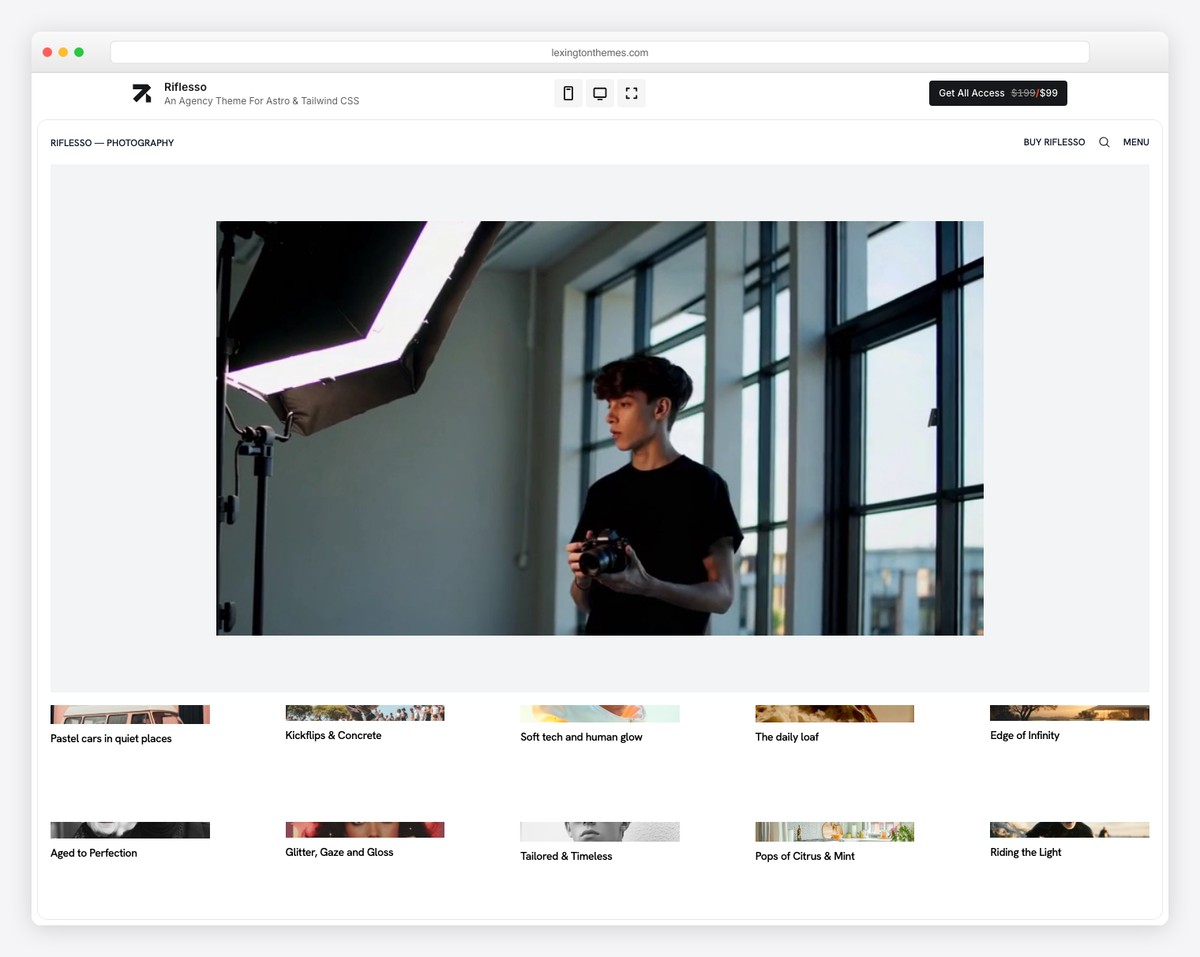 Riflesso - Premium Astro Photography Theme with Swiss-Design Grid Layouts