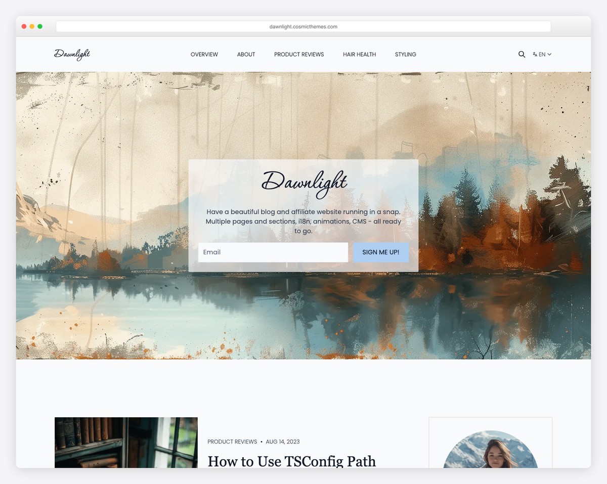 Dawnlight - Premium Astro Affiliate and Review Blog Theme with Keystatic CMS