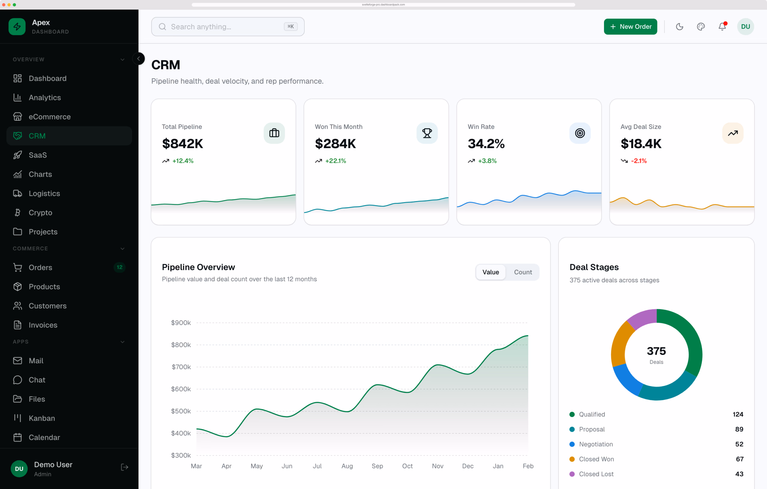 Apex Dashboard Angular - Premium Angular 21 admin template with Tailwind v4 and 9 dashboard variants