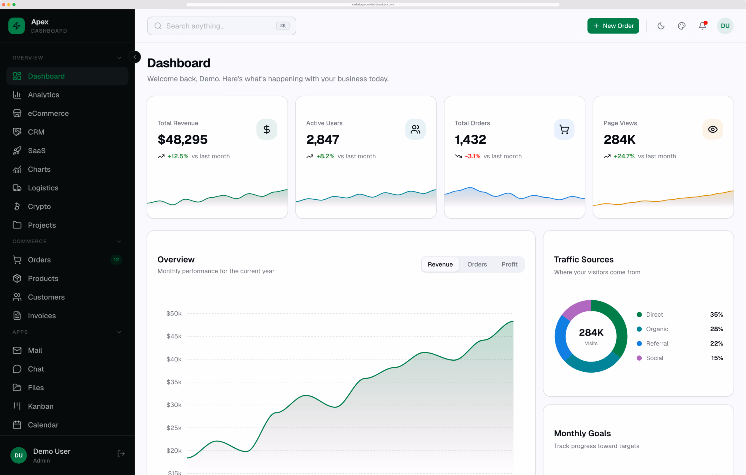 Apex Dashboard Angular - Premium Angular 21 admin template with Tailwind v4 and Spartan UI
