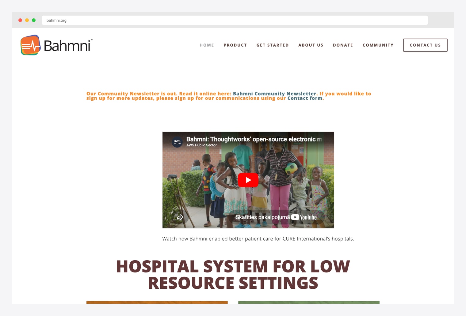 Bahmni — open-source hospital information system for low-resource settings, built on OpenMRS + ERPNext