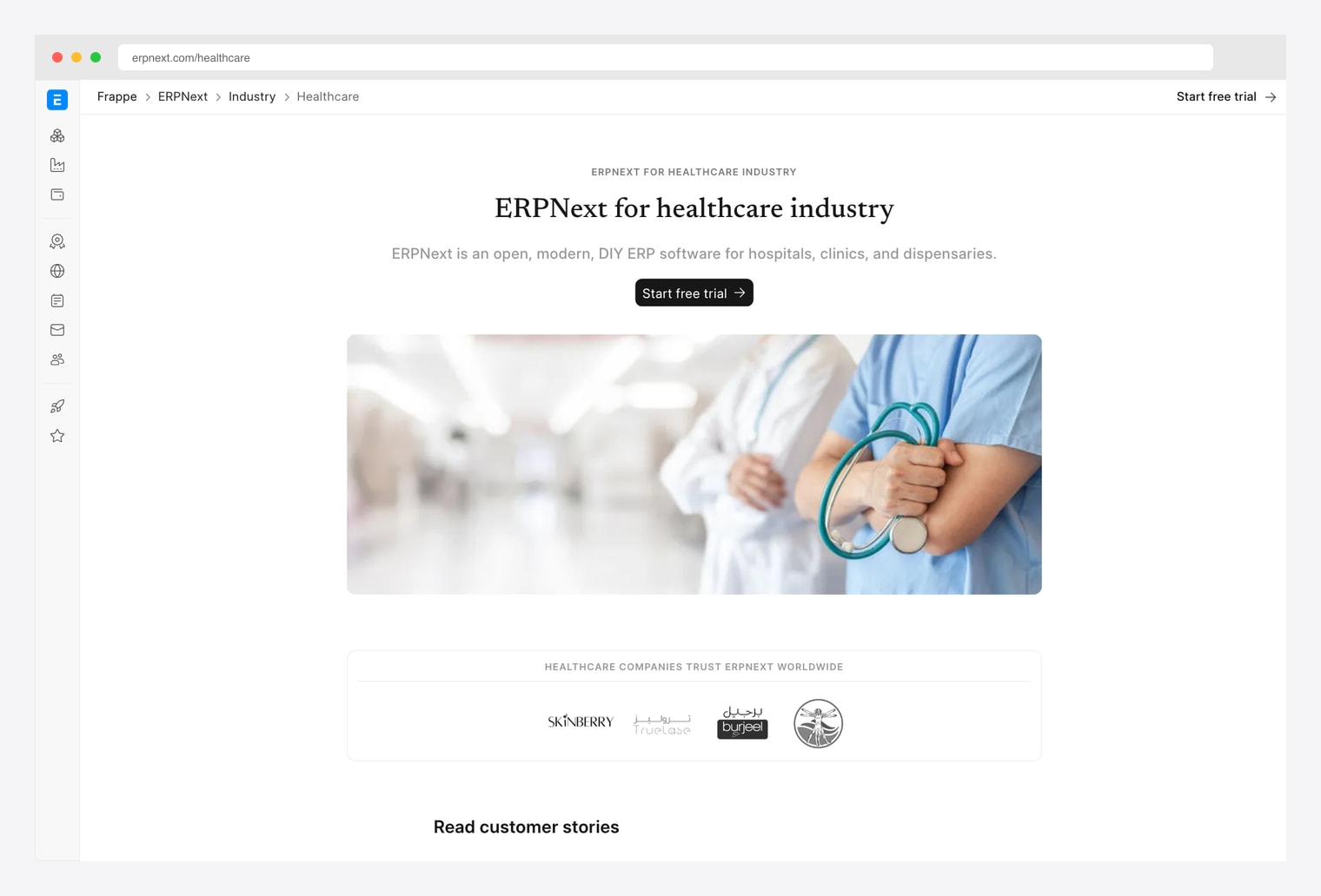 ERPNext Healthcare — open-source ERP for hospitals, clinics, and dispensaries