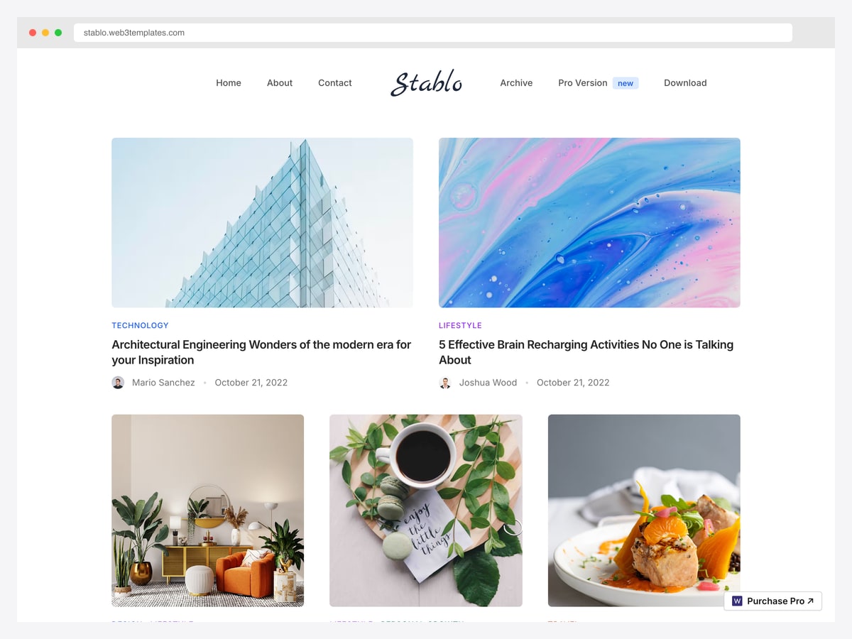 Stablo by web3templates — free Next.js + Tailwind + Sanity CMS JAMStack blog template