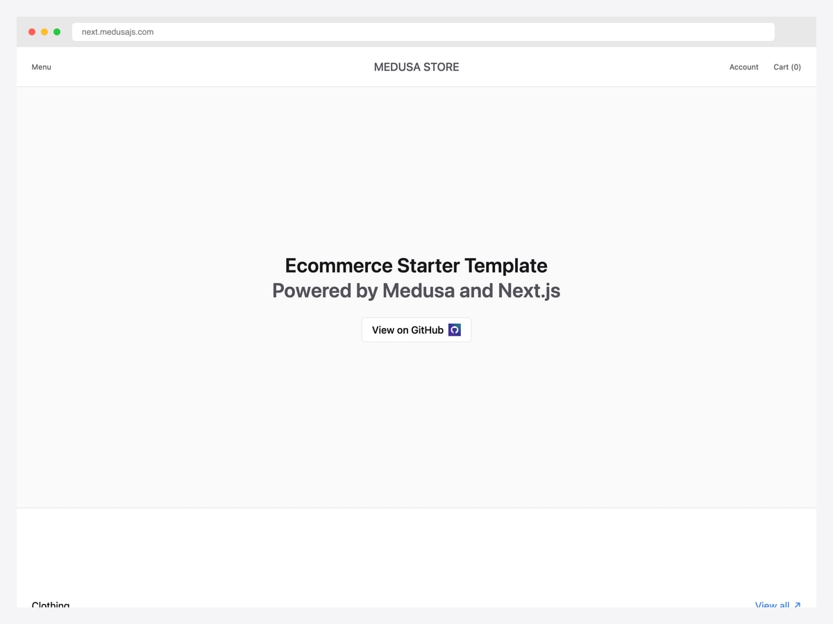 Medusa DTC Starter — official Medusa Next.js storefront monorepo with full commerce backend