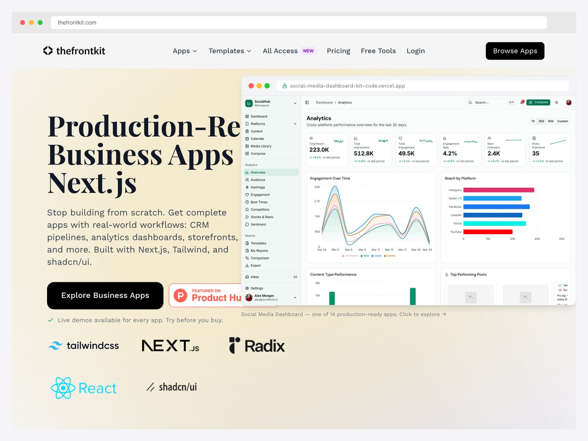 TheFrontKit Ecommerce — premium Next.js storefront with 31 pre-built screens, WCAG-AA accessibility, admin dashboard