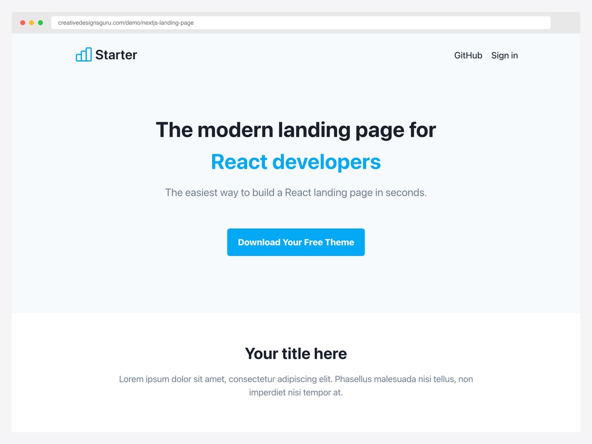ixartz Next-JS-Landing-Page-Starter-Template — 2.1k star MIT-licensed Next.js landing with TypeScript, Tailwind, Husky