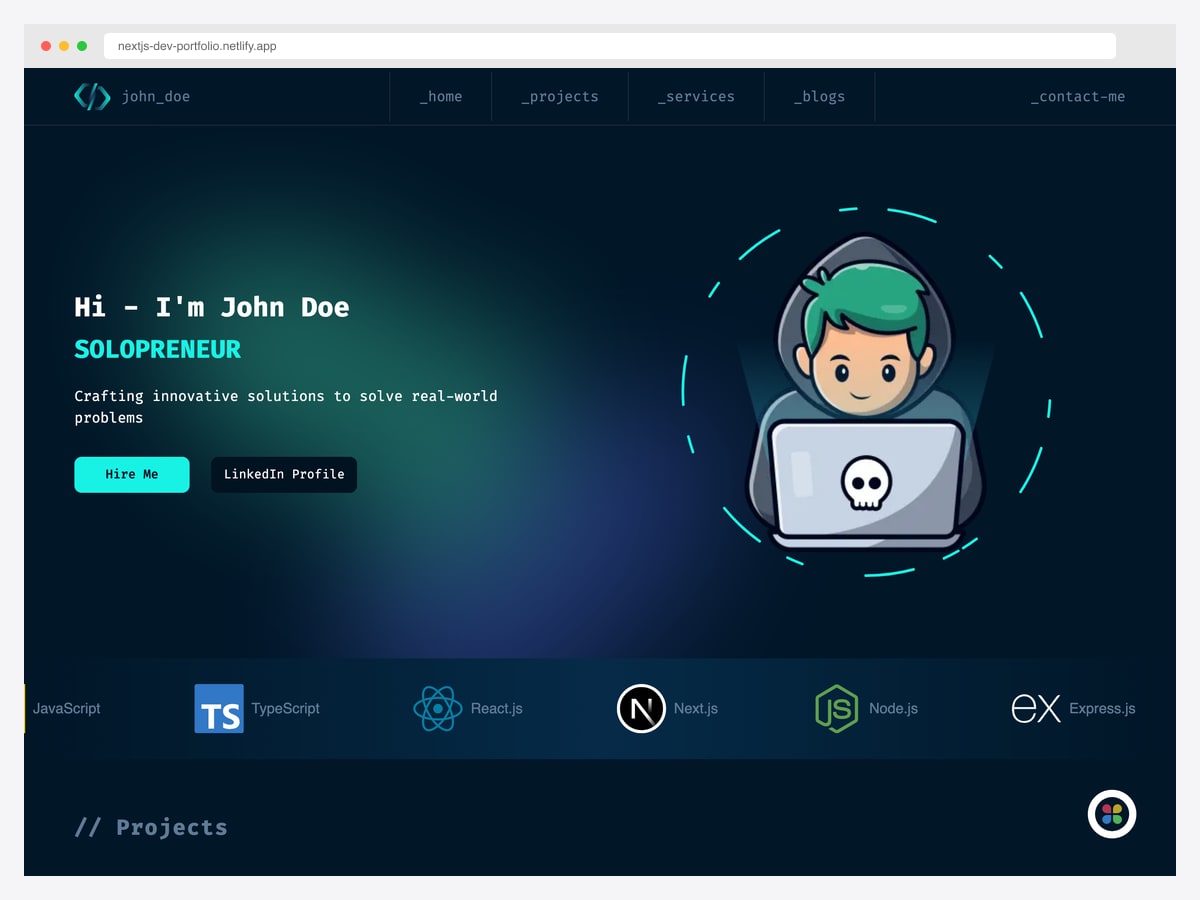 Flexy Dev by AbdulBasit313 — Next.js 15 + Tailwind v4 portfolio with Formspree contact and free + paid MDX blog upgrade