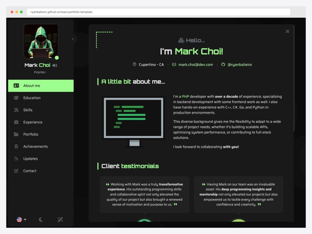 13 Best React Portfolio Templates for Developers 2026