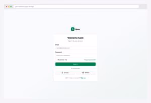 Apex Dashboard Sign In — shadcn/ui login page with social auth