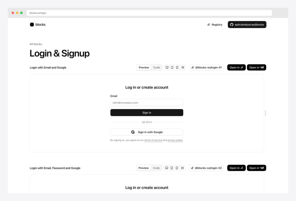 12 Best shadcn/ui Login, Signup Templates 2026 - AdminLTE.IO