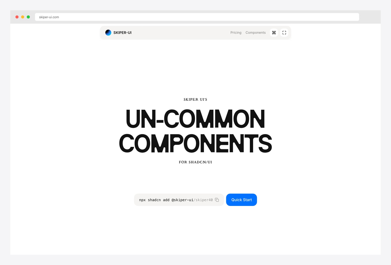 Skiper UI — un-common production-ready blocks for shadcn/ui