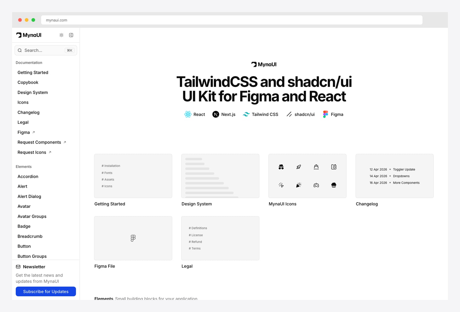 MynaUI — TailwindCSS and shadcn/ui UI Kit for Figma and React