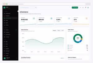 Apex Dashboard E-commerce — Next.js 16 + shadcn/ui ecommerce admin with daily sales chart