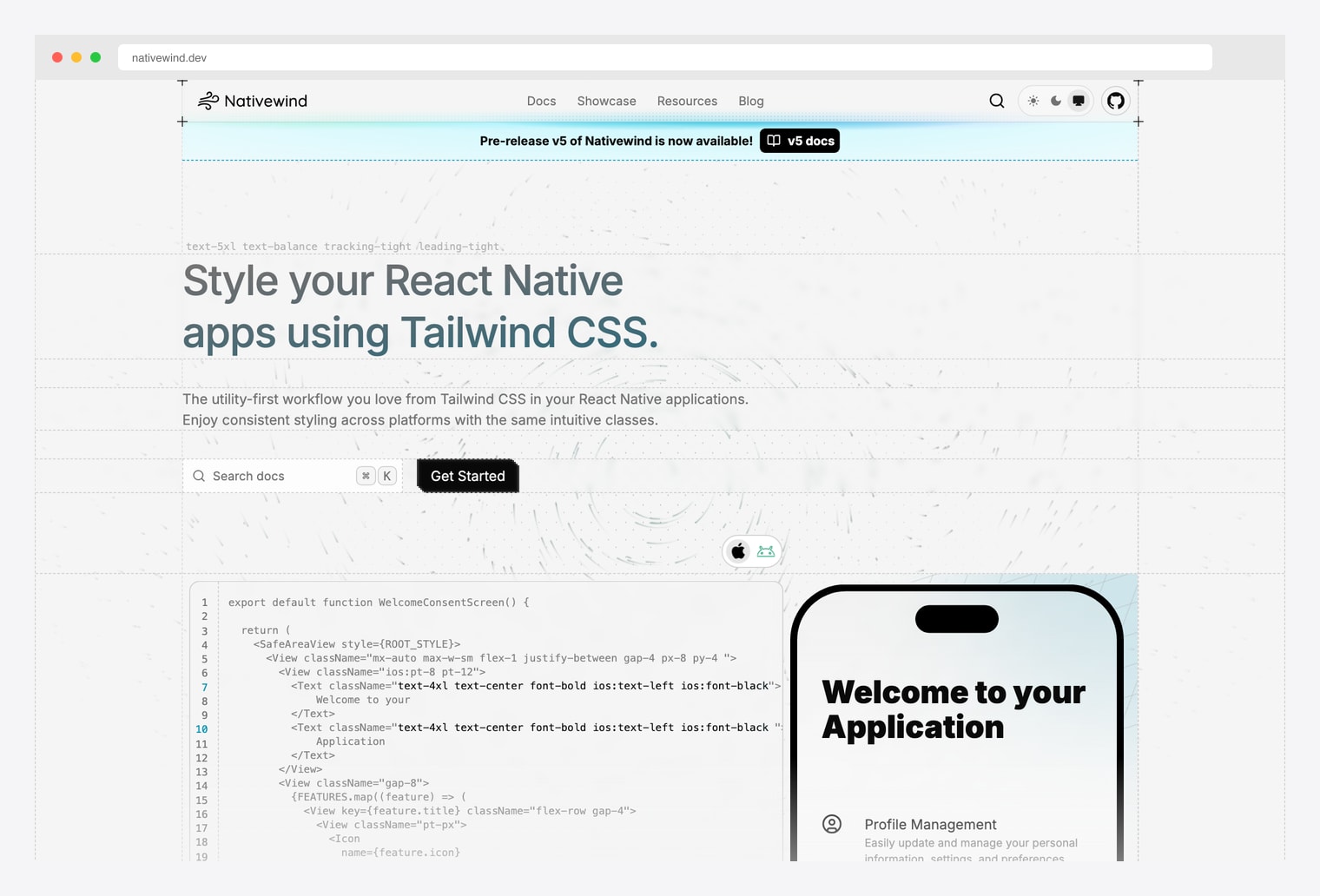 NativeWind — Tailwind CSS for React Native, the primary way to use Tailwind utility classes in Expo and React Native CLI projects with high performance optimization, used as the styling foundation by React Native Reusables and most shadcn-for-React-Native ports