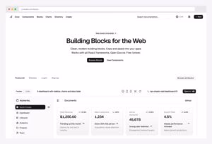 shadcn/ui Official Blocks — the canonical shadcn-ui blocks reference at ui.shadcn.com/blocks with featured dashboard, sidebar, login, and signup blocks, copy-paste with npx shadcn add command