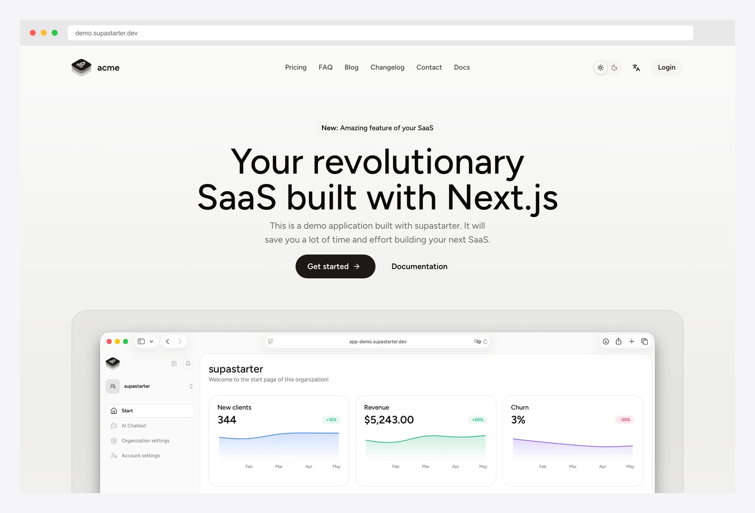 Supastarter — Next.js SaaS Boilerplate with shadcn/ui