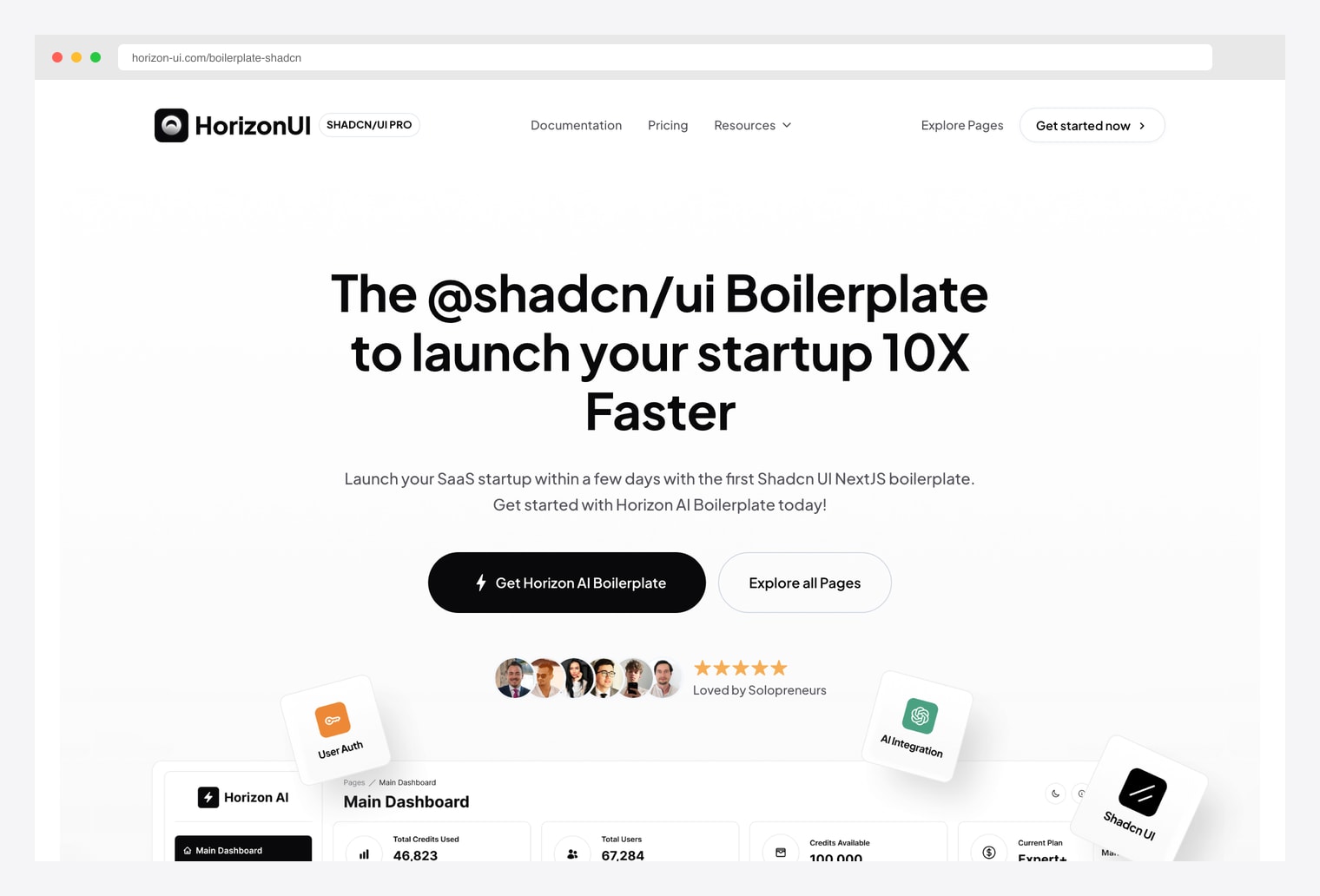 Horizon AI Boilerplate — shadcn/ui + Next.js + Supabase + OpenAI