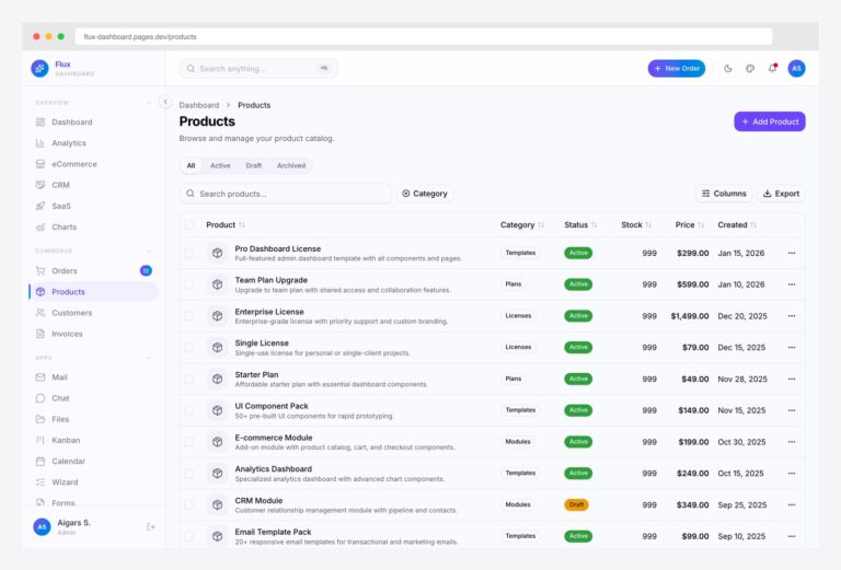 10 Best shadcn/ui Data Table Templates 2026 - AdminLTE.IO