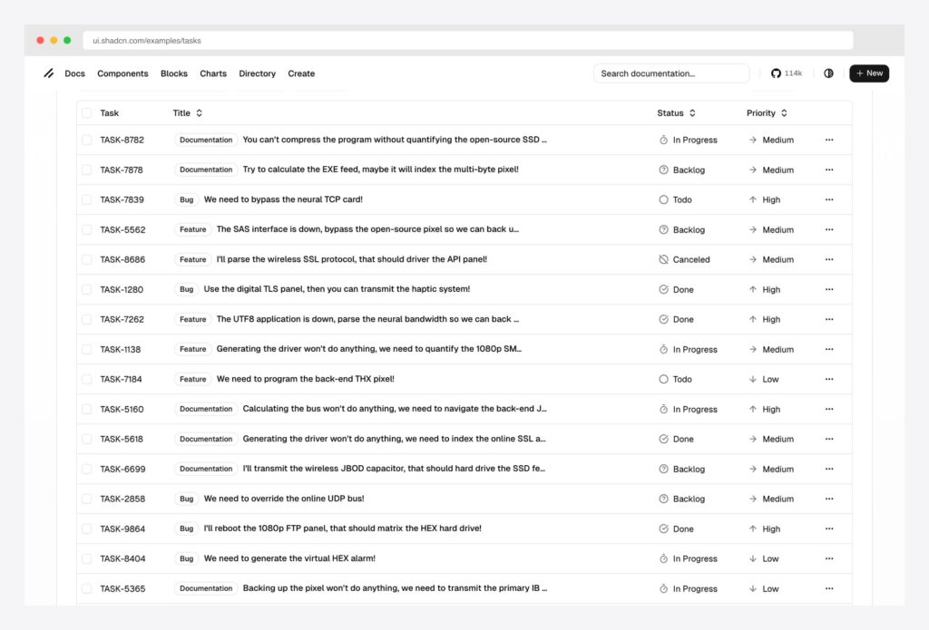 10 Best shadcn/ui Data Table Templates 2026 - AdminLTE.IO