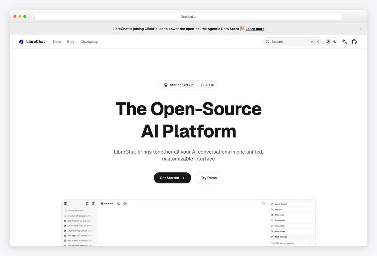 LibreChat self-hosted AI chat dashboard
