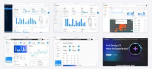 The best ant design admin templates — collage of six template screenshots