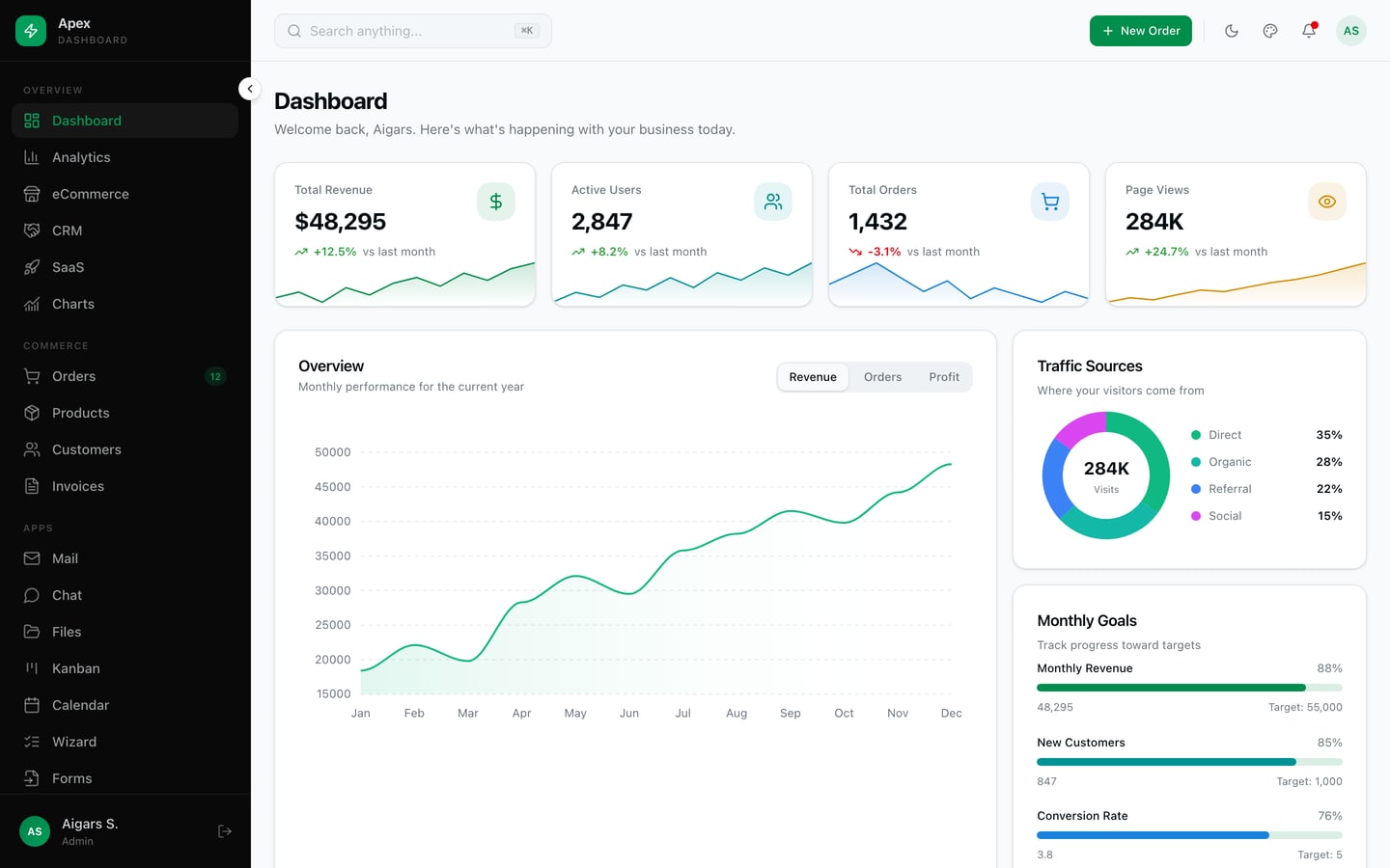 Apex Dashboard - Blazor WebAssembly .NET 10 Admin Dashboard Template with Tailwind CSS