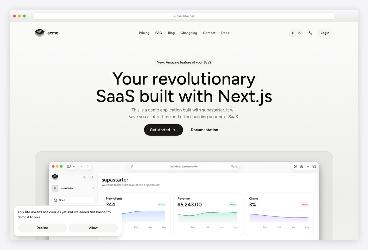 supastarter Next.js SaaS boilerplate built on Better Auth