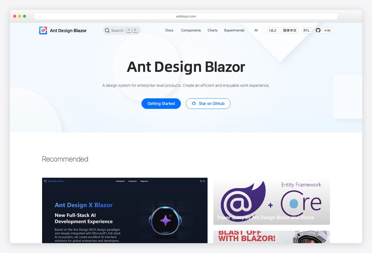 Ant Design Blazor components