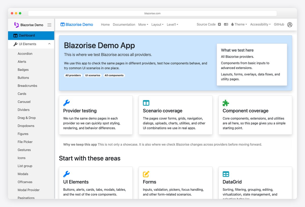 Blazorise Blazor admin demo