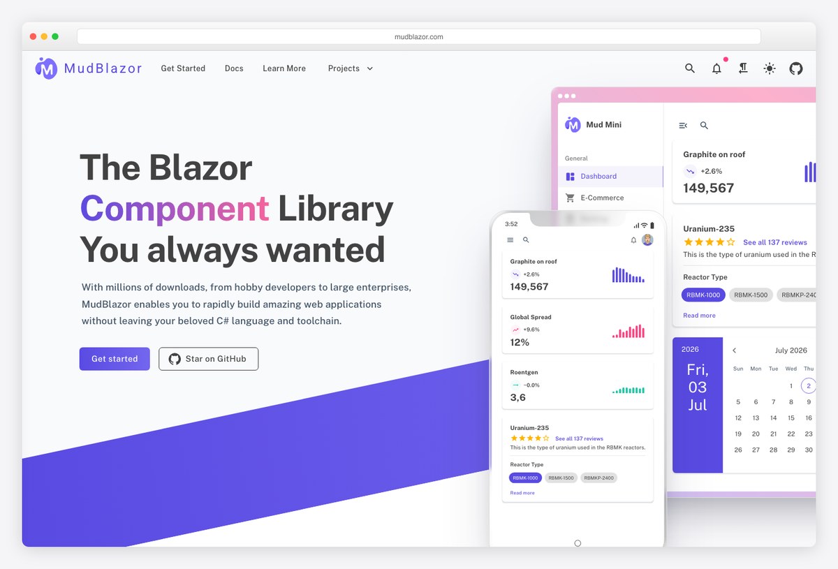 MudBlazor Blazor component library