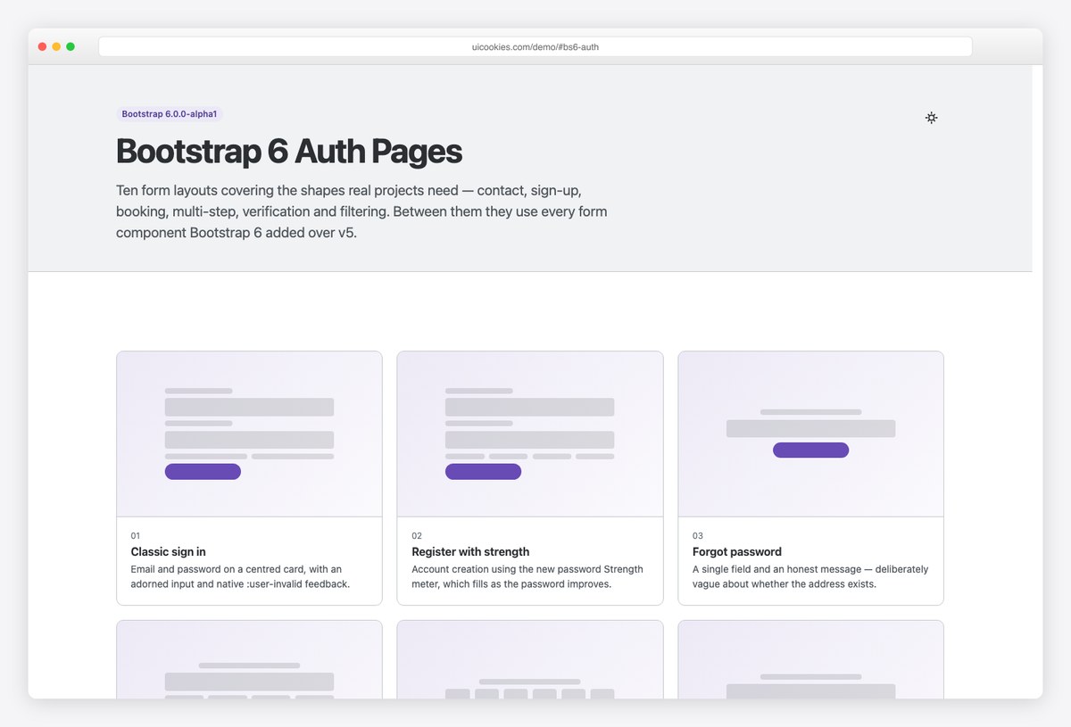 Eight free Bootstrap 6 authentication page templates including login, two-factor and SSO