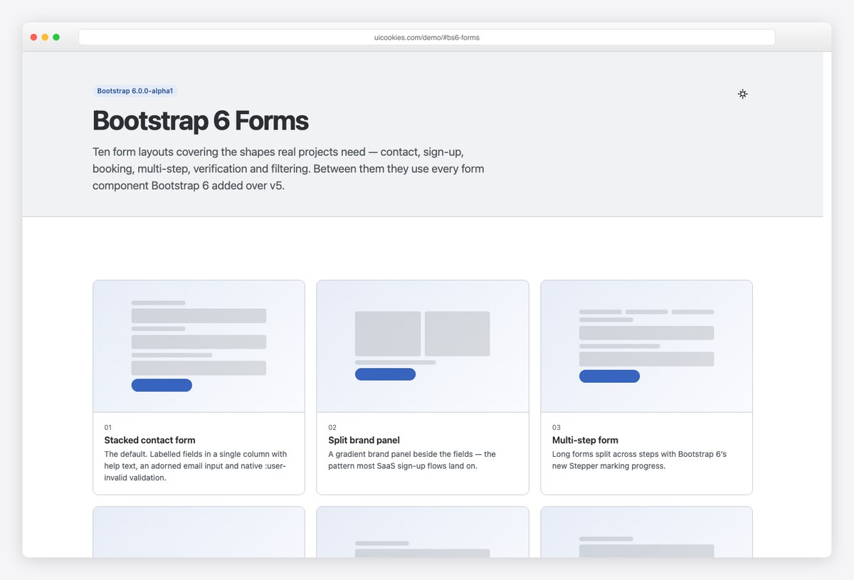 Ten free Bootstrap 6 form templates including multi-step, OTP verification and floating labels