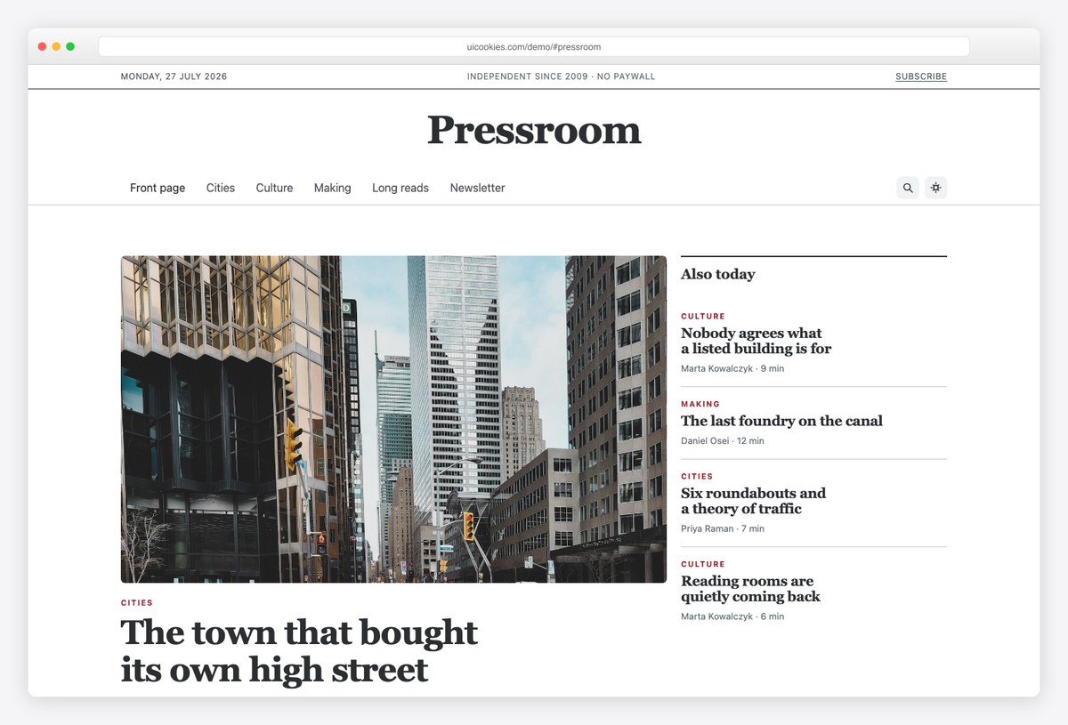 Pressroom free Bootstrap 6 blog and magazine template with featured lead and author pages