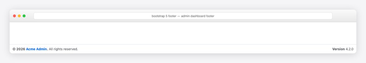 Bootstrap 5 footer example — admin dashboard footer