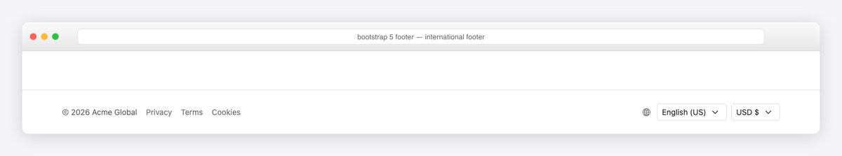 Bootstrap 5 footer example — international footer
