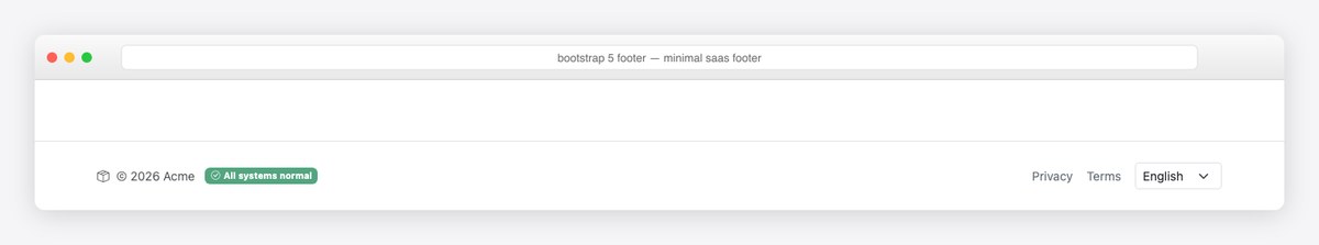 Bootstrap 5 footer example — minimal saas footer