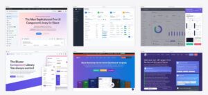 The best Blazor admin dashboard templates — collage of template screenshots