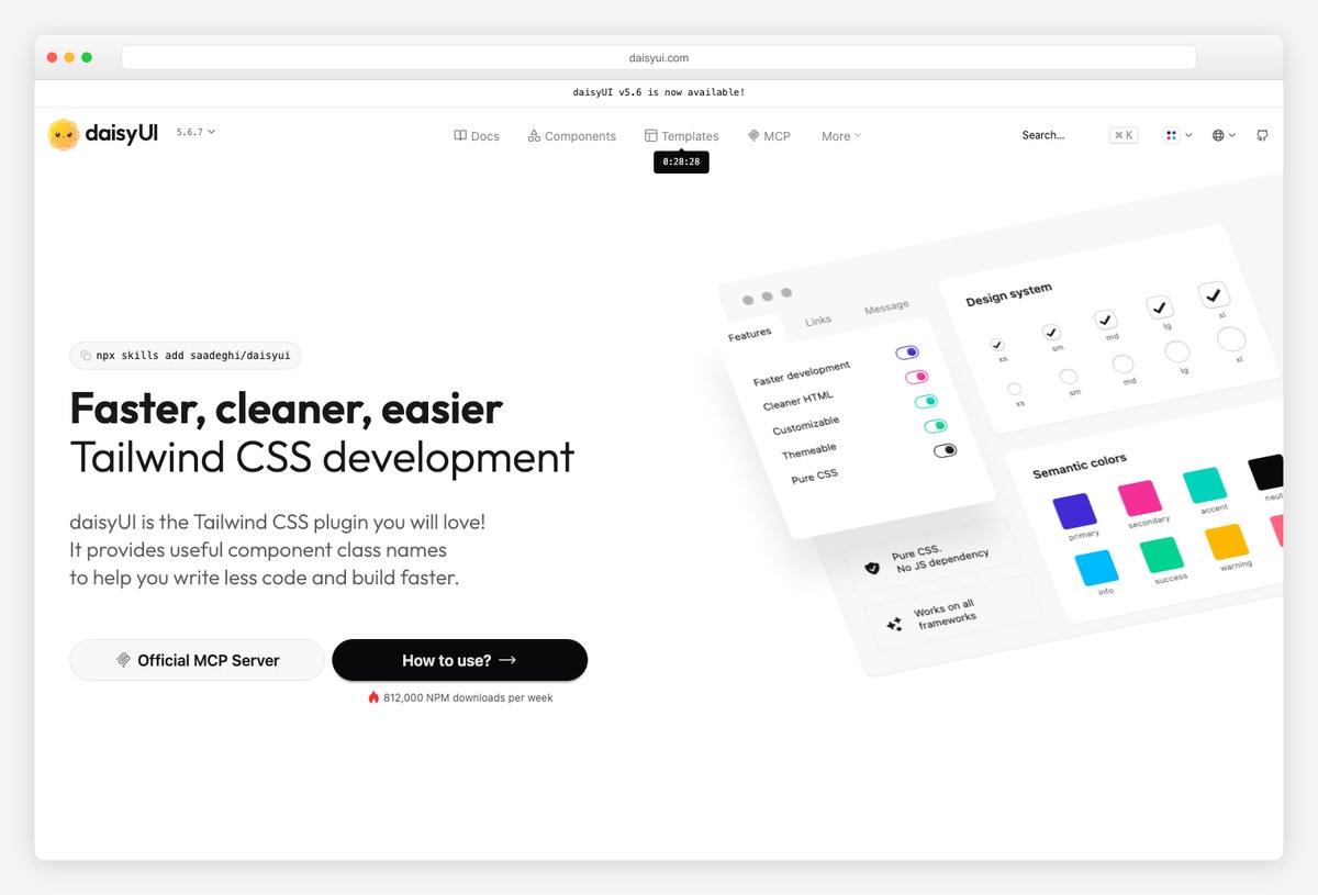daisyUI — a Chakra UI alternative