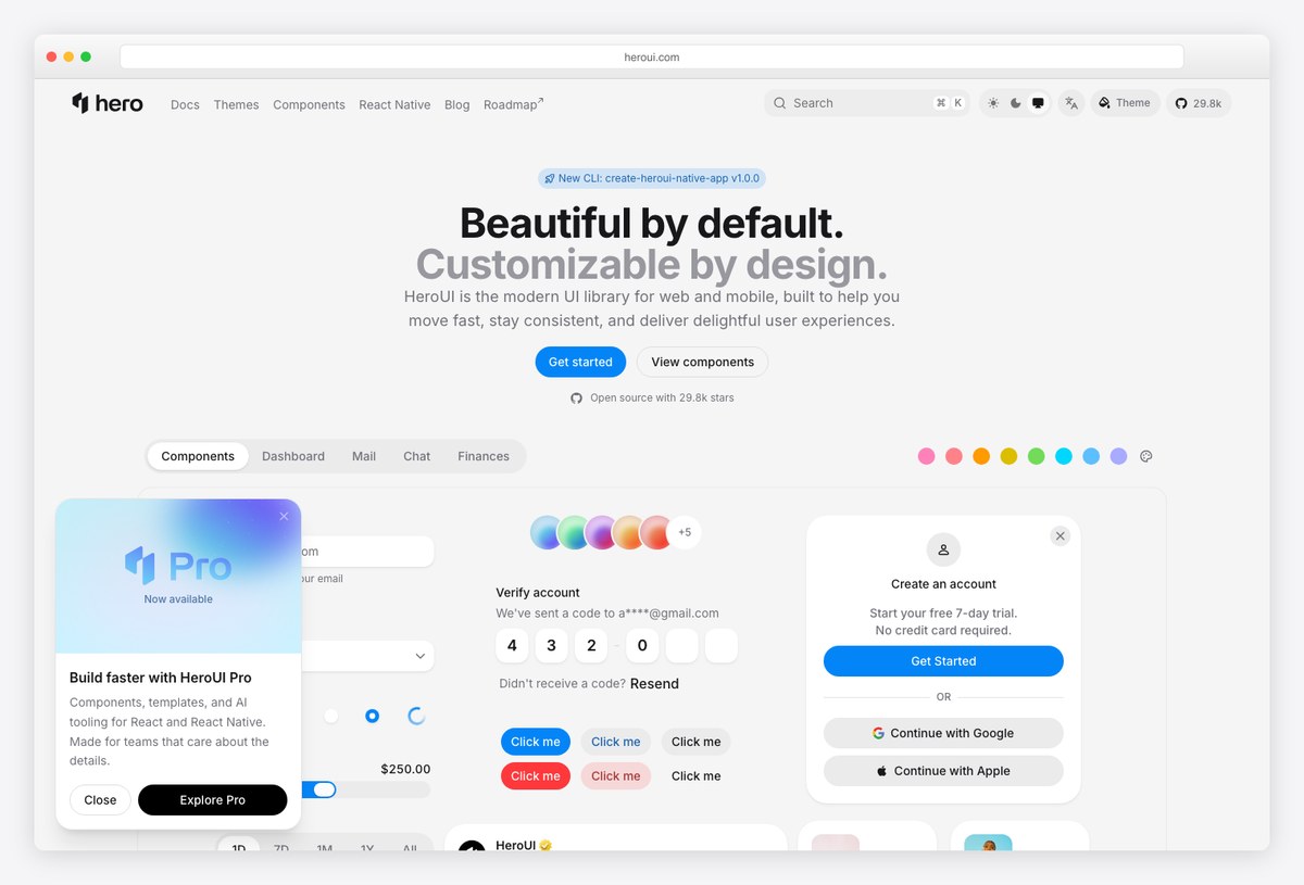HeroUI (formerly NextUI) — a Chakra UI alternative