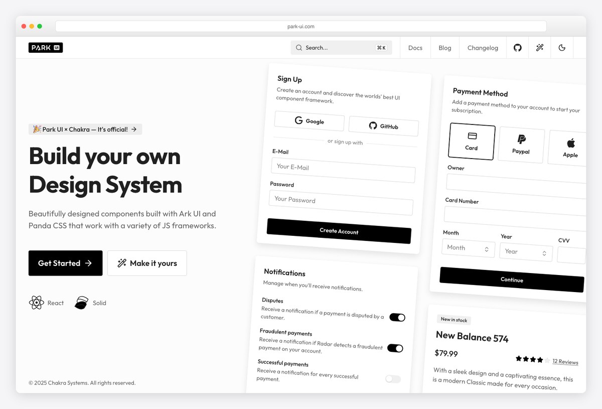 Park UI (Ark UI + Panda CSS) — a Chakra UI alternative