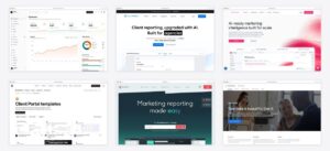 The best client dashboard design examples — collage of six template screenshots