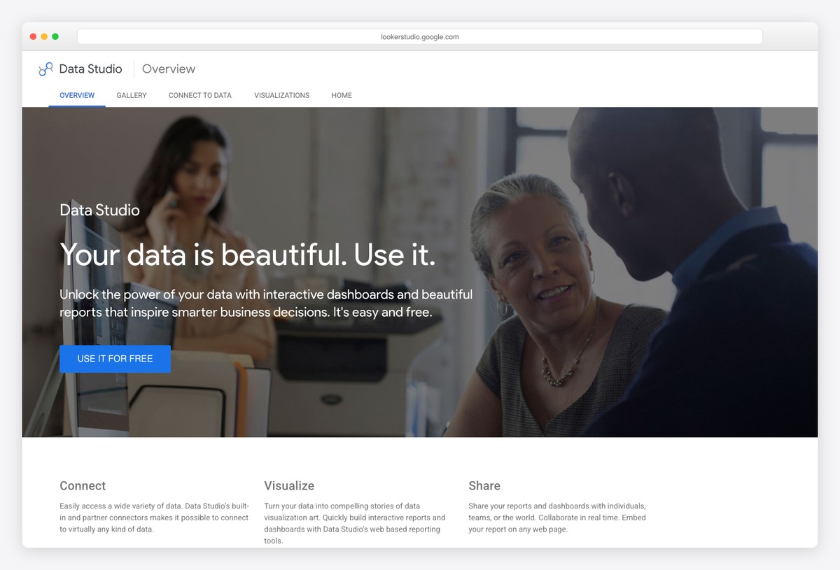 Google Looker Studio free client dashboard example