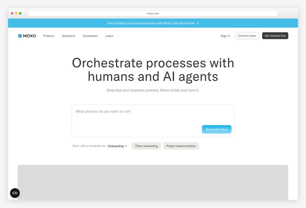 Moxo client interaction portal design example