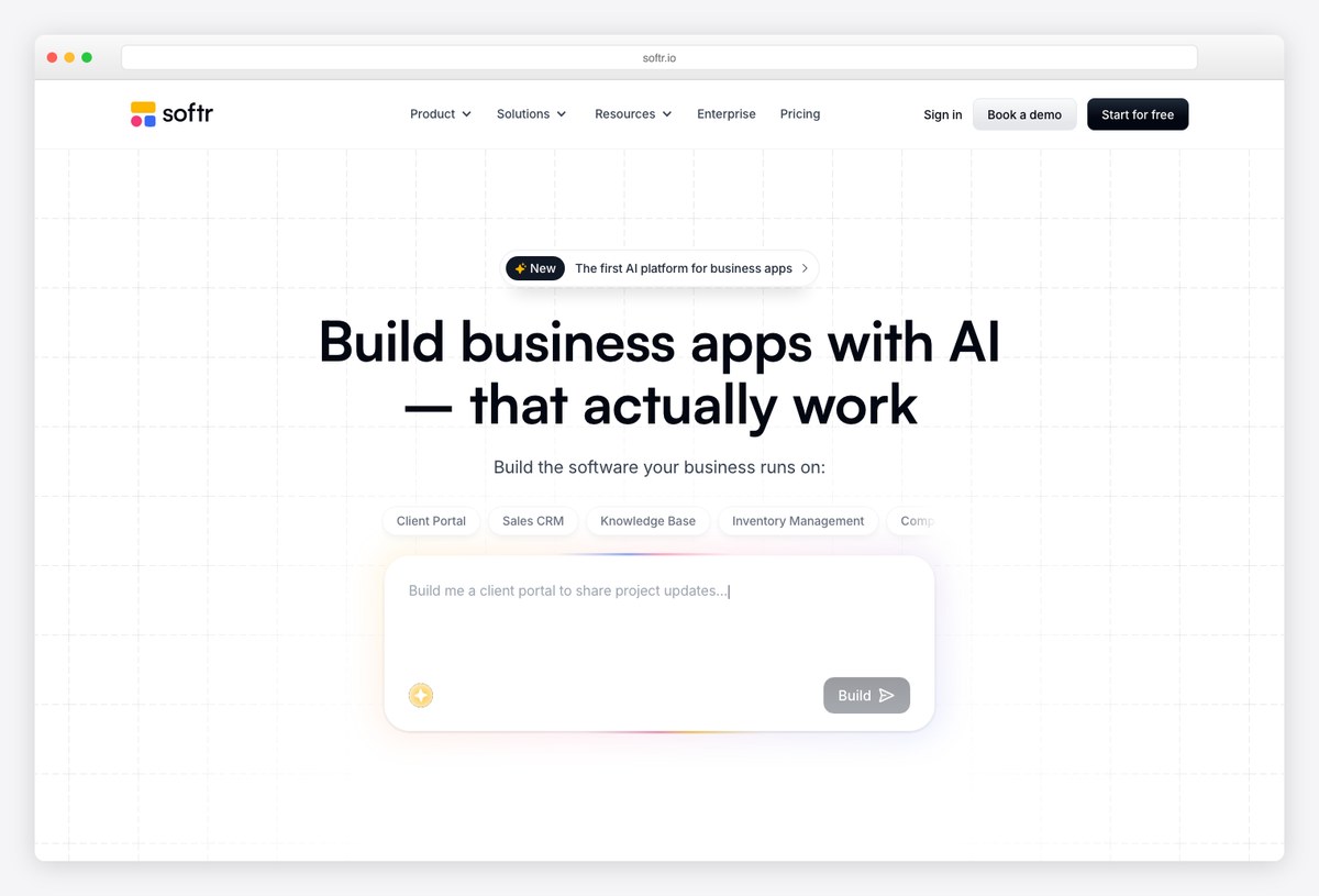 Softr no-code client portal builder example